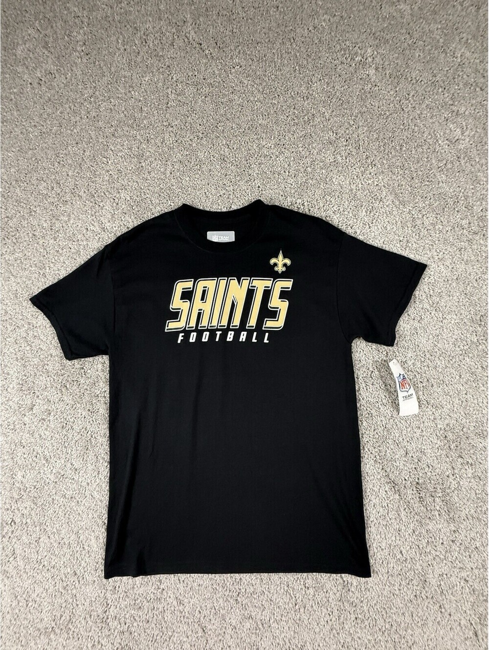 New Orleans Saints Football T-Shirt NFL Team Apparel Black Short Sleeve M NWT